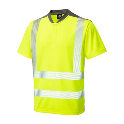 Image of Leo Workwear T12 Putsborough Men Hi Vis T Shirt#XL Yellow