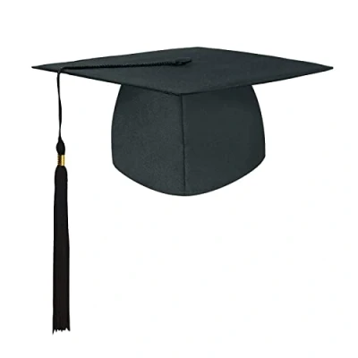 Image of Tibroni Bachelor Hat Graduation Black Cap Master Gifts for Parties from Study, University, College, School, Unisex, black,
