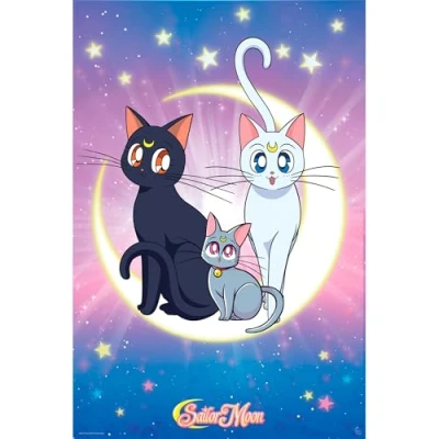 Image of ABYSTYLE Sailor Moon Luna, Artemis &amp; Diana 61 x 91.5cm Maxi Poster