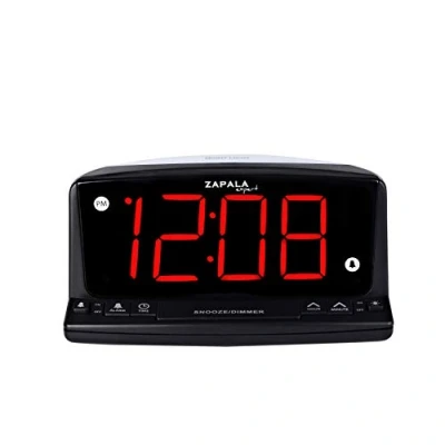 Image of ZAPALA expert Jumbo LED Digital Alarm Clock Simple Operation Easy to See Large Numbers, Built in Night Light, Loud Beep with Snooze, Bright Big Red Digit Display, Dimmer Control