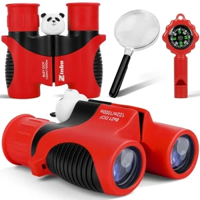 Image of Binoculars for Kids, Toys 3 12 Year Old Girls and Boys, Bird Watching Hiking 4 5 6 7 8 9 10 Girl Boy Christmas Birthday Gifts, Outdoor Kid Set with Magnifying Glass &amp; Compass