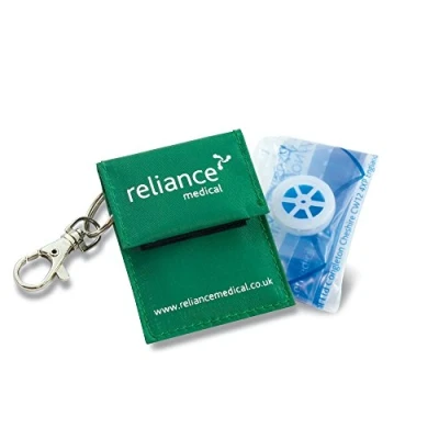 Image of Reliance Medical Rebreath Keyring Pouch with One Way Valve for Emergency First Aid, Compact Life Saving Device Asthma, Home Everyday Use, Aid Training, Pack of 1