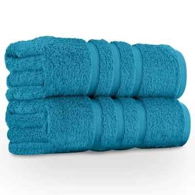 Image of GC GAVENO CAVAILIA Large Towels Bath Sheet 2 Pack 100% Egyptian Cotton Jumbo Highly Water Absorbent &amp; Quick Dry Extra Easycare Durable Turqouise