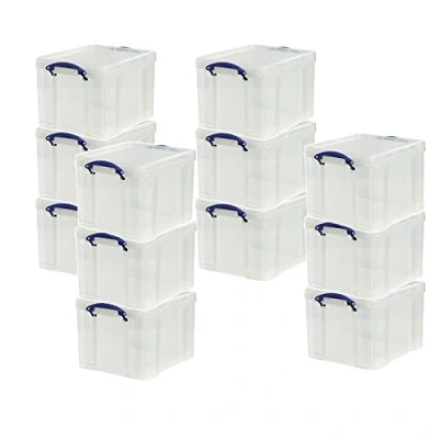 Image of 12 x Really Useful 35 Litre Plastic Storage Box, MEGA DEAL, Pack of Boxes