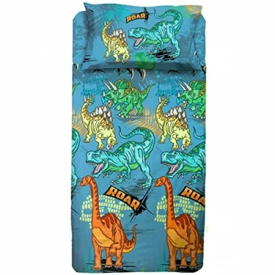 Image of Dinosauri Single Sheet Set 1 Square 100% Cotton