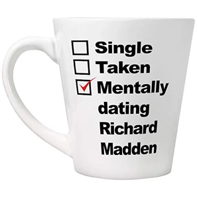 Image of Grindstore Mentally Dating Richard Madden White Tea or Coffee Latte Mug