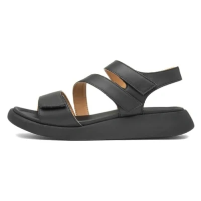 Image of Heavenly Feet Alexa Womens Black Strappy Sandal Size 5 UK