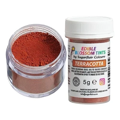 Image of Sugarflair Terracotta Food Colouring Powder Dust, Use on Cake Surfaces, Decorations or Colour Sugarpaste, Fondant, Icing, Chocolate, Buttercream, Royal Macarons and More! 5g
