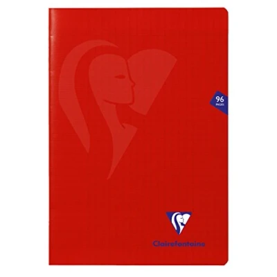Image of Clairefontaine Ref 333161C Mimeys Side Stapled Notebook (96 Pages) A4 in Size, Polypro Cover, 90gsm Brushed Vellum Paper, Séyès Ruling Red Cover