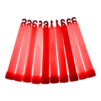 Image of 6 inch Premium (15mm) Glow Sticks (10 Pack, Red)