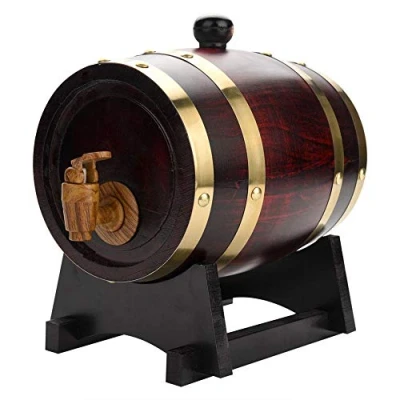 Image of 1.5L/3L/5L/10L Wooden Barrel Beer Kegs with Keg, Stand and Stopper, Keg at Home, Perfect for Beer, Whiskey or Wine (1.5L)