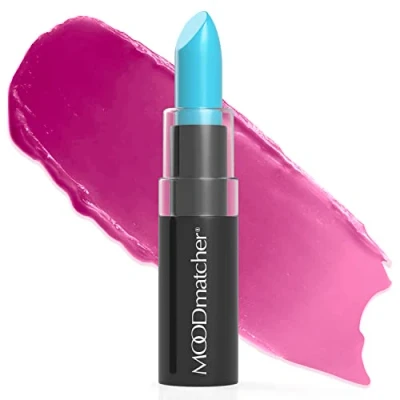 Image of Fran Wilson MOODmatcher Original Color Change Lipstick, LIGHT BLUE 12 HOUR Long Wear, Waterproof, Ultra Hydrating and Moisturizing with Aloe &amp; Vitamin E, Smudgeproof, Fadeproof Kissproof, 0.12 Oz (3.5g)