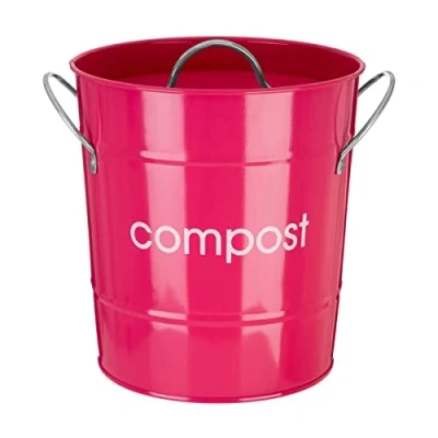 Image of Premier Housewares Compost Bin Hot Pink Kitchen Steel Garden Outdoor Zinc Bins