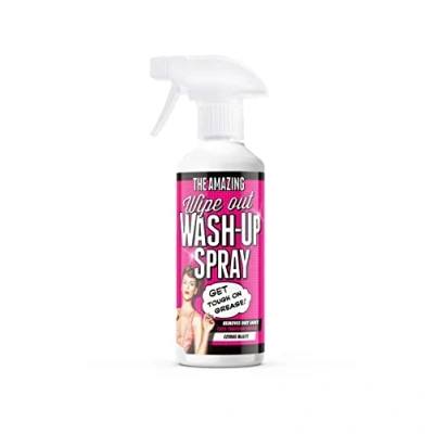 Image of Wipeout Wash Up Spray Degreaser Powerful Grease Remover For Washing Dishes and Cleaning Kitchen Surfaces Citrus Blast 500ml Clear