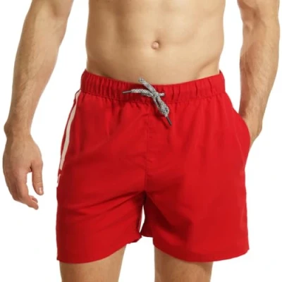 Image of RIPT Mens STRP Swim Shorts Red/White S