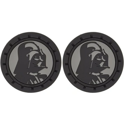 Image of Plasticolor 000673R01 Star Wars Darth Vader Auto Car Truck SUV Cup Holder Coaster 2 Pack