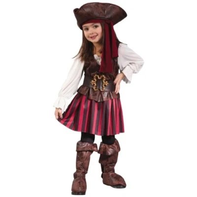 Image of Forever Young Kids High Seas Shipmate Buccaneer Caribbean Pirate Fancy Dress Costume (Girls 3 Piece Pirate, 5 years)