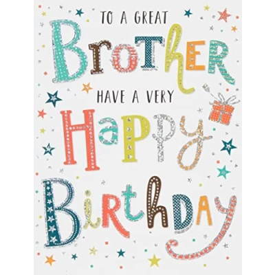 Image of Piccadilly Greetings Regal Publishing Modern Birthday Card Brother 8 x 6 inches