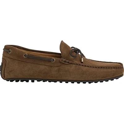 Image of Hackett London Men&#039;s Driver Suede Loafer, Toffee, 7 UK