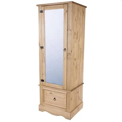 Image of Core Products, Corona Waxed Pine Armoire With Mirrored Door