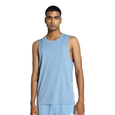 Image of Puma FIT FULL Ultrabreathe TANK Top, Men&#039;s, Size: XXL, Zen blue