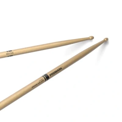 Image of ProMark Rebound 5AB Long Hickory Drumsticks Enhanced Reach for Versatile Drumming Acorn Wood Tip 1 Pair