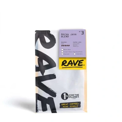 Image of Rave Coffee No 3 Mocha Java Blend Cafetiere Grind Freshly Roasted Ground 250g