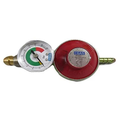 Image of Propane Regulator with G7 Nut &amp; Gauge (37mbar Pressure)