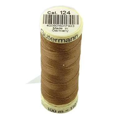 Image of Gutermann Sew All Polyester Thread, Camel (0124), 100 Mtr, 5.5 x 1.8 cm