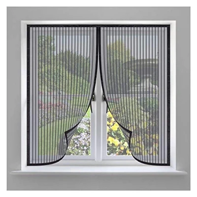 Image of 120x150cm Fly Screen Mosquito Magnetic Window Screen,Magnetic Closure Shuts Automatically,Keep Bugs/Flys/Mosquitoes Out,Without Drilling,Easy Installation