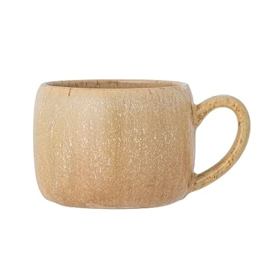 Image of Bloomingville Creative Collection Arjin Stoneware Mug in Natural Beige Sand, Unique Saffron &amp; Ginger Theme, 410ml, D10.5xH8 cm, Dishwasher Safe Perfect for Spicing Up Your Brew Kitchen Shelf Display