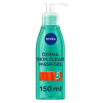 Image of NIVEA Derma Skin Clear Wash Gel (150ml), Deep Cleansing Salicylic Acid Face Enriched with Niacinamide to Cleanse Pores and Remove Impurities, For Blemish Prone