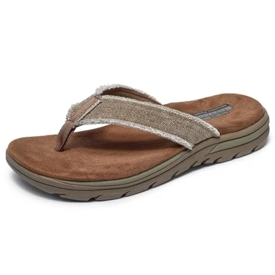Image of Skechers Mens Supreme Bosnia Thong Sandals 64152 Beige (Tan) 7 UK, 41 EU