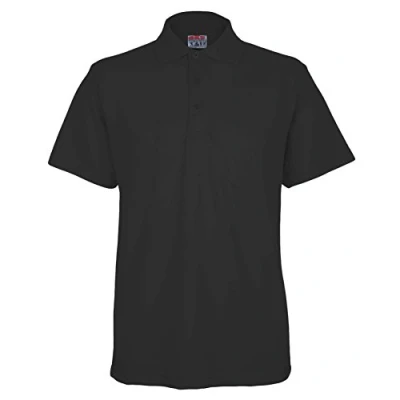 Image of BKS Mens Active Pique Polo T Shirt Size S to 4XL Sports Work Leisure (Medium, Black)
