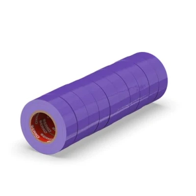 Image of ERKO electrical insulation tape Purple 15mm x 10m 10 pack for wires, High flexibility, adhesive strength tape, sealing Strong PVC