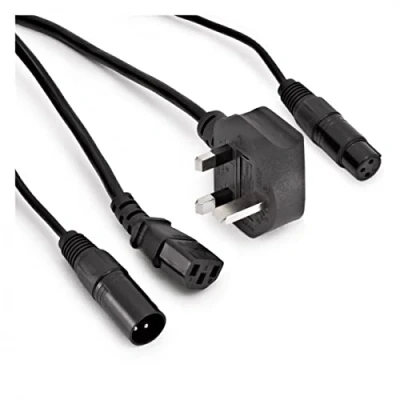 Image of Gear4music 10m IEC and XLR Combined Audio &amp; Power Cable
