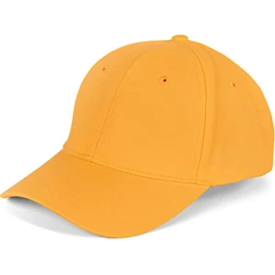 Image of styleBREAKER Unisex Baseball Cap with Brushed Finish, 6 Panel Cap, Solid Color, Adjustable Hook and Loop Fastener, 04023018, Colour:Gold Yellow