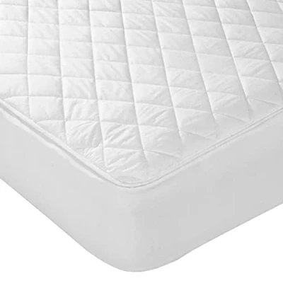 Image of Extra Deep 12&quot; Quilted Mattress Protector White Fitted Sheet Bed Cover (Double: 135 cm x 190 cm)