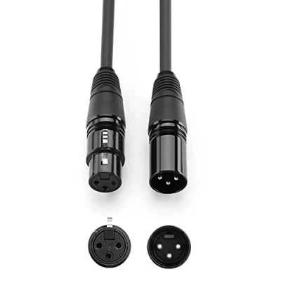 Image of LFHUKEJI XLR,COOSO XLR Male To Female Microphone Cable Black 15meters