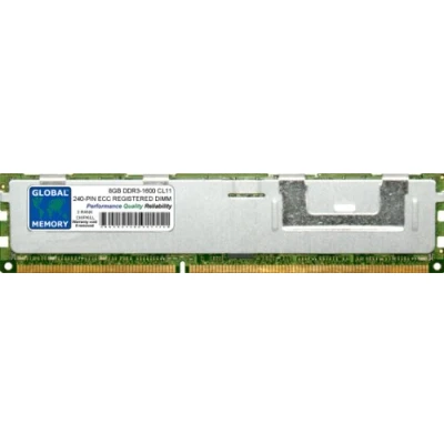 Image of 8GB DDR3 1600MHz PC3 12800 240 PIN ECC REGISTERED DIMM (RDIMM) MEMORY RAM COMPATIBLE WITH SERVERS/WORKSTATIONS/MOTHERBOARDS (2 RANK CHIPKILL)
