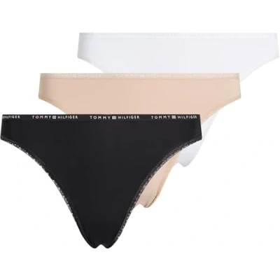 Image of Tommy Hilfiger 3 PACK Briefs, Women&#039;s, Size: 12 14, Misty blush/white/black