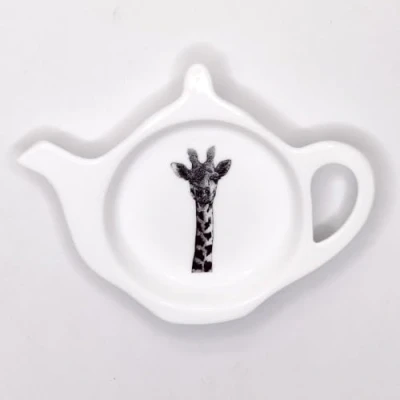 Image of Giraffe Bust Design Fine Bone China Teabag Tidy