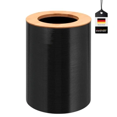 Image of bremermann Segno Cosmetic Bin Made of Bamboo and Plastic/Rubbish / 5.5 Litres (Black)