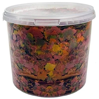 Image of GardenersDream Tropical Flakes Premium Grade Aquatic Fish Food Mix Healthy and Nutritious all round Feed for Pond Dwelling Life High Protein, Great Source of Vitamins &amp; Easily Digestible (10L)