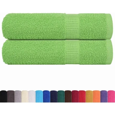 Image of vidaXL Hand Towels 2 pcs Apple Green 50x100 cm 360 gsm 100% Cotton