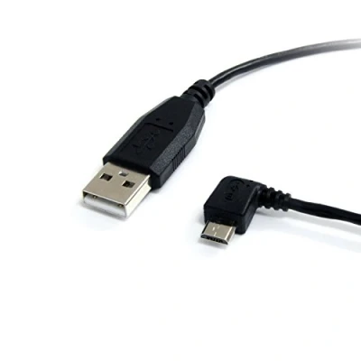 Image of StarTech.com UUSBHAUB1LA 1 ft (0.3 m) USB to Micro Cable, 2.0 A Left Angle B, Black, Cable