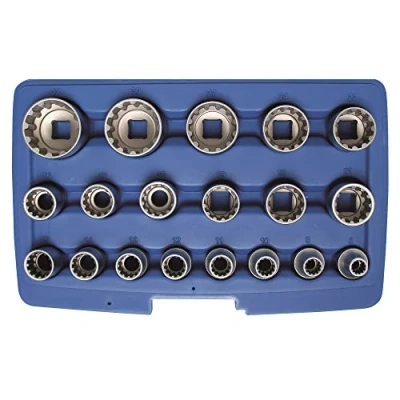 Image of BGS 2152 Socket Set, Gear Lock 12.5 mm (1/2&quot;) Drive 19 pcs.