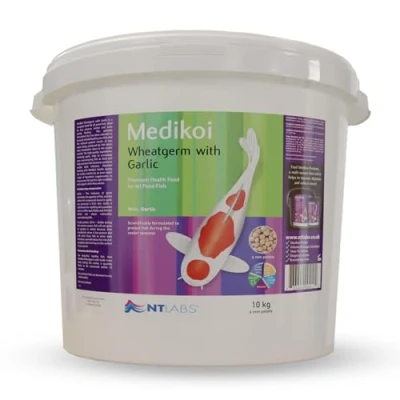 Image of NT Labs Medikoi Wheatgerm With Garlic, Complete Feed For All Pond Fish, Ideal Late Autumn, Winter &amp; Early Spring Feeding, Maintains Immune System, Koi Fish Food (10kg)