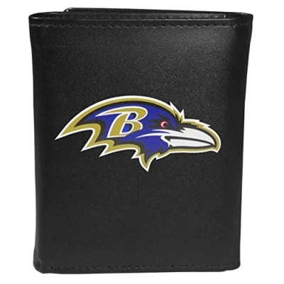 Image of Siskiyou Sports NFL Baltimore Ravens Tri fold Wallet Large Logo, Black