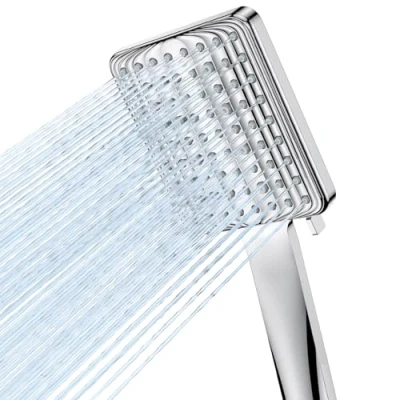 Image of VOXON Shower Head, High Pressure Heads with 6 Spray Modes, Power Water Saving ShowerHead, Universal Square Handheld Large Rain for Low Pressure, Silver